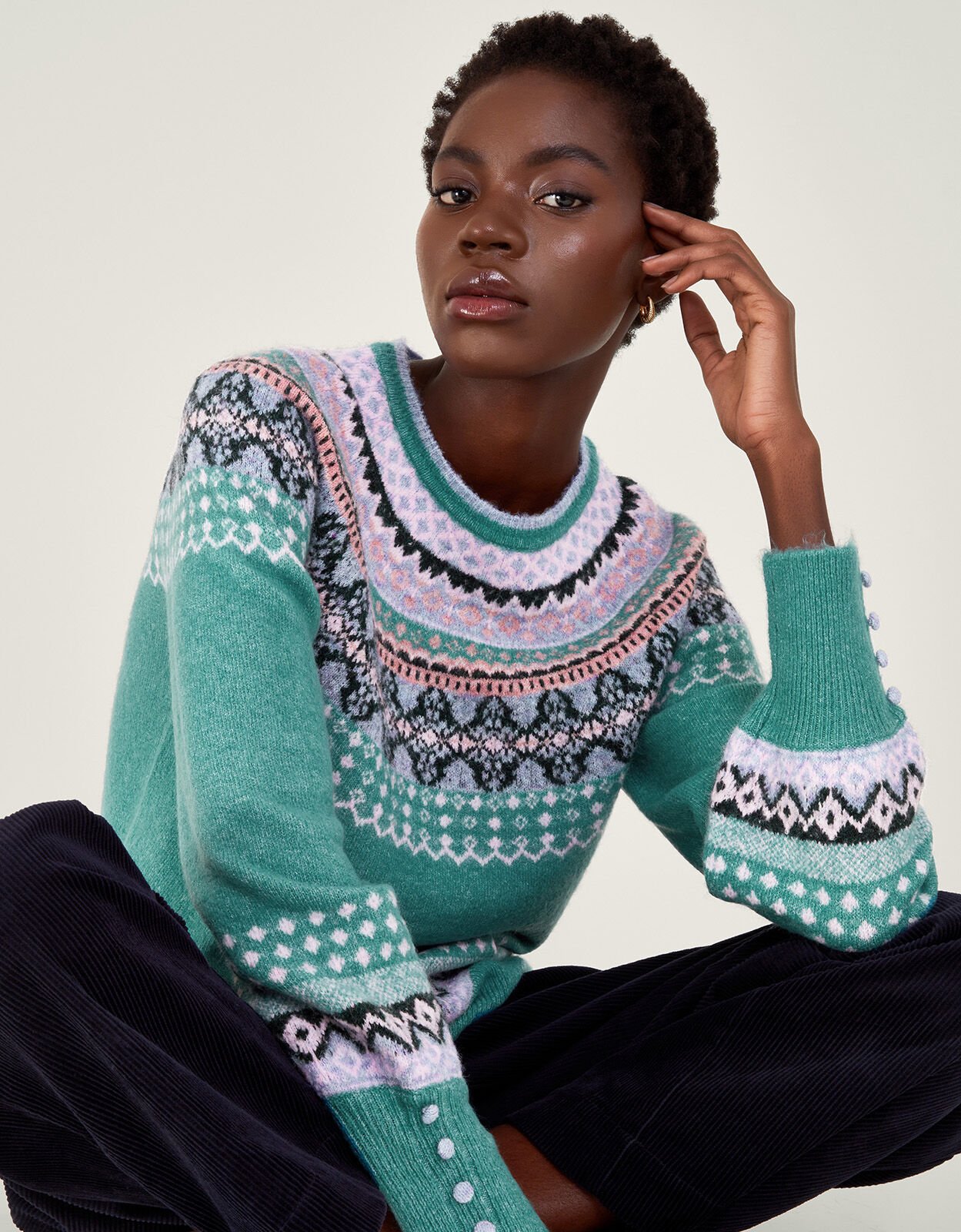 Ladies teal jumper top