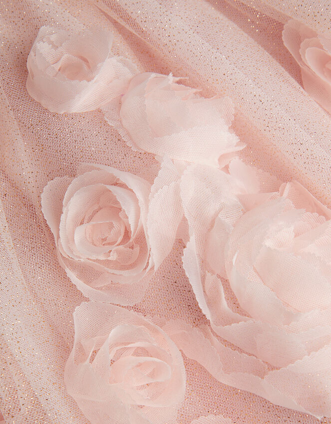 Baby Arabella 3D Roses Dress, Pink (DUSKY PINK), large
