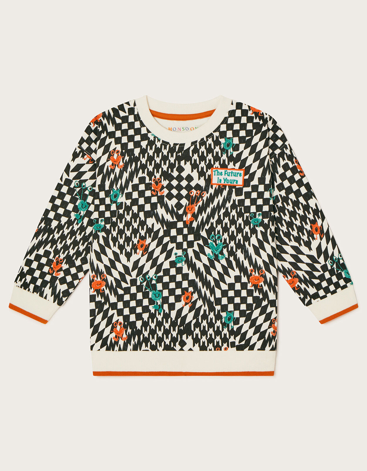 Monster print jumper discount