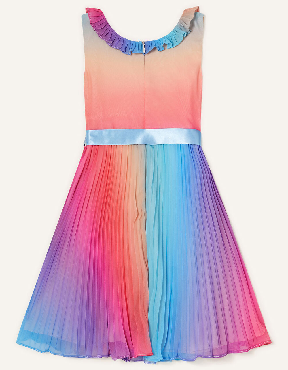 Rainbow Ombre Pleated Dress Multi Girls' Dresses Monsoon UK.