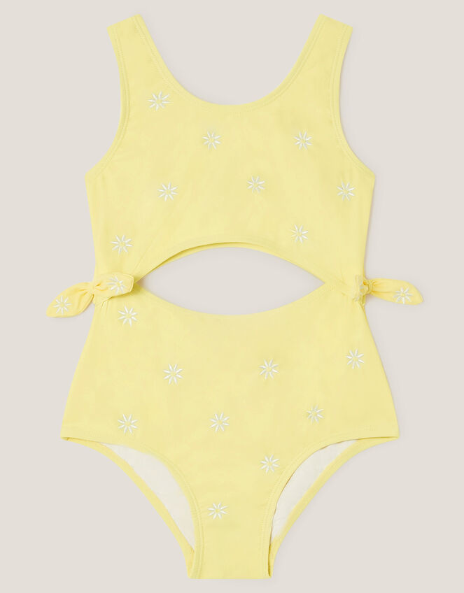 Amalfi Daisy Embroidered Swimsuit, Yellow (YELLOW), large