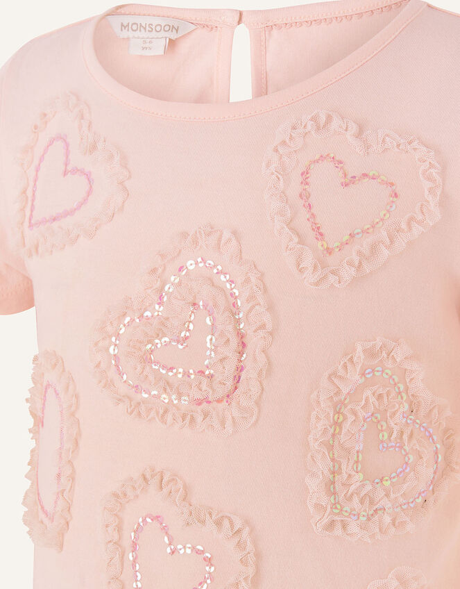 Tulle Heart T-Shirt , Pink (PALE PINK), large