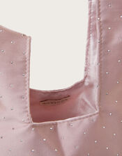 Mini Diamante Satin Tote Bag, , large