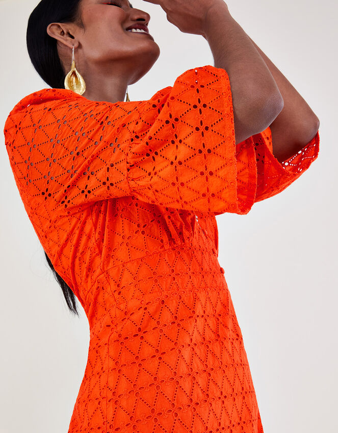 Broderie Dress, Orange (ORANGE), large