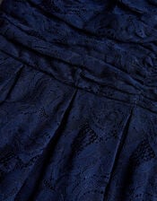 Maya Lace Strappy Short Prom Dress, Blue (NAVY), large