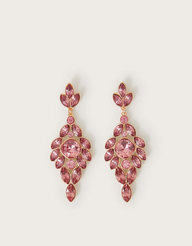 Gemstone Leaf Drop Earrings, , large