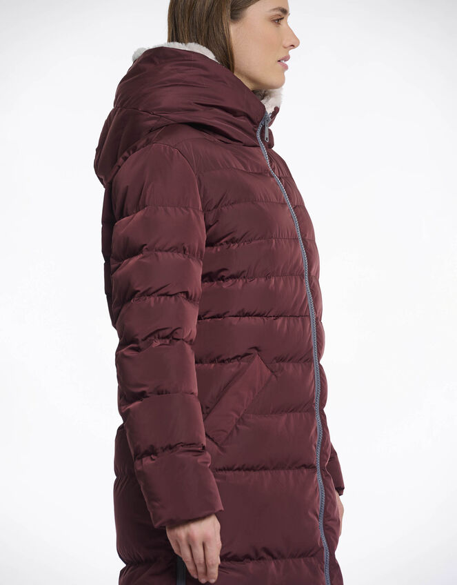 Rino & Pelle Keila Faux Fur Lined Long Puffer Coat, Brown (CHOCOLATE), large