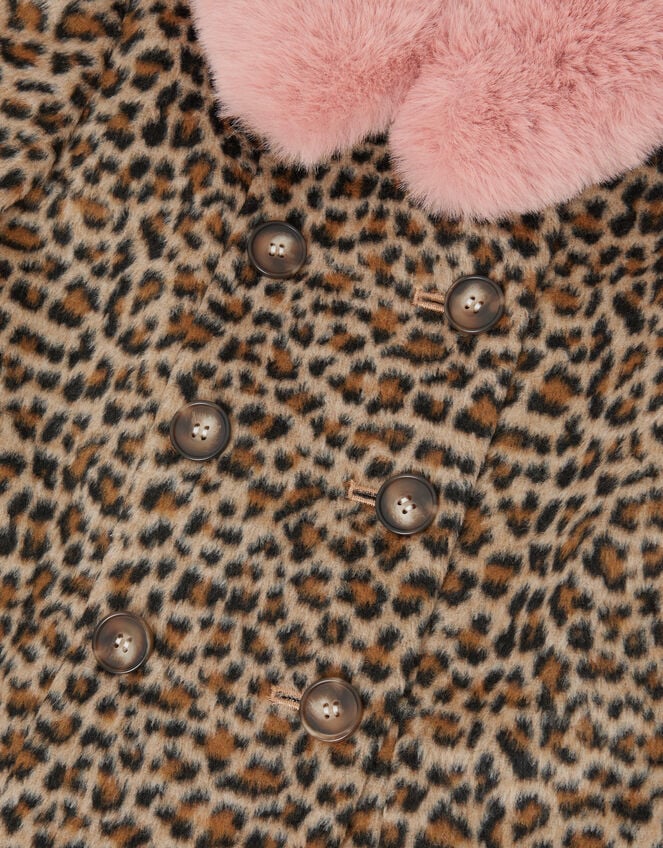 Monsoon x Queens of Archive Connie Faux Fur Leopard Print Coat​, Multi (MULTI), large