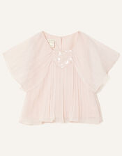 Pleated Chiffon Top, Pink (PALE PINK), large
