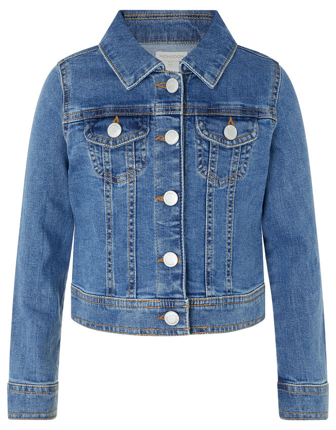 Elouise Sequin Unicorn Denim Jacket, Blue (BLUE), large
