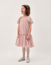 Elena Sequin Swing Party Dress, Pink (PALE PINK), large