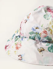 Baby Floral Rose Print Hat, Pink (PINK), large
