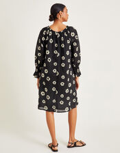 Lei Flower Dress, Black (BLACK), large