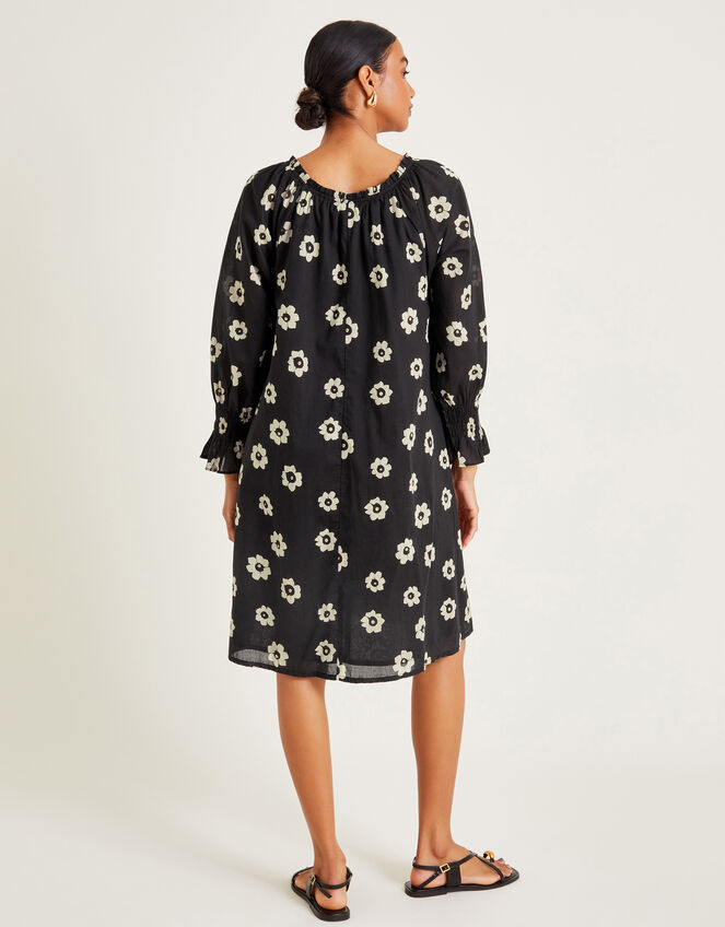 Lei Flower Dress, Black (BLACK), large
