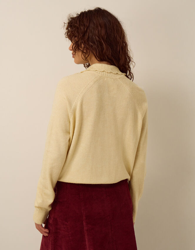Zoe Zip Cardigan, Yellow (BUTTER YELLOW), large
