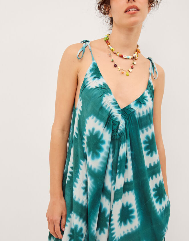 Malia Artisanal Print Culotte Jumpsuit, Teal (TEAL), large