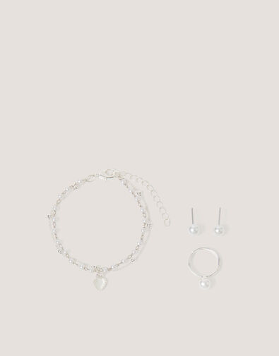 Beaded Pearl Jewellery Set, , large