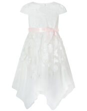 Leilani Floral Butterfly Hanky Hem Dress, Ivory (IVORY), large
