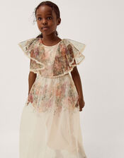 Vintage Flower Tulle Party Dress, Multi (MULTI), large