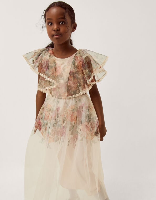 Vintage Flower Tulle Party Dress, Multi (MULTI), large