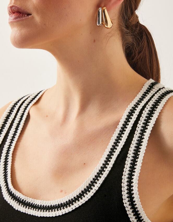 Tate Crochet Trim Tank Top, Black (BLACK), large