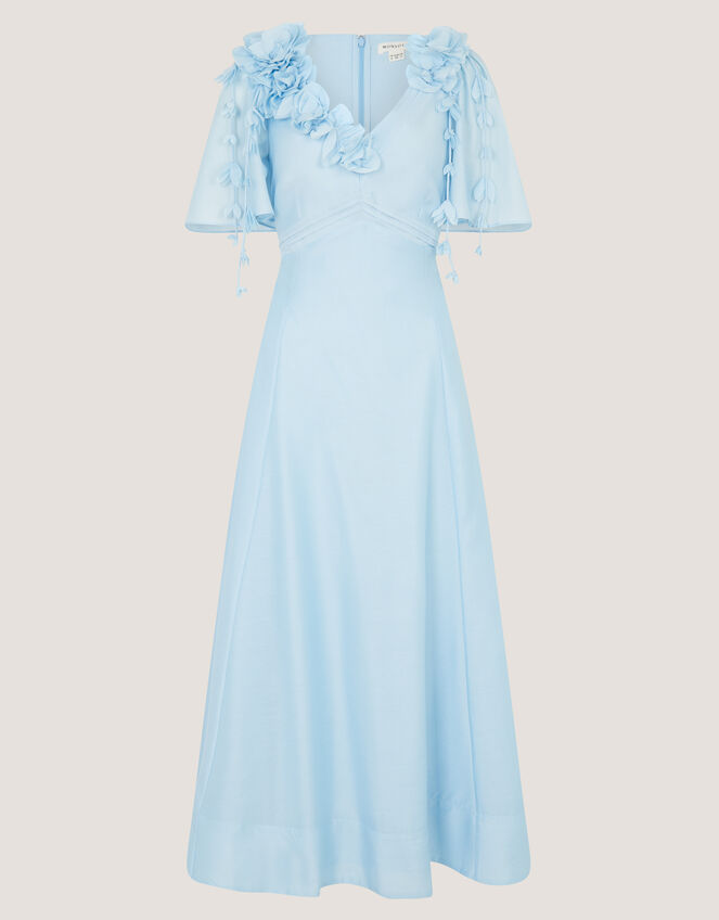 Clarissa Floral Appliqu Midi Dress Blue | Evening Dresses | Monsoon UK.