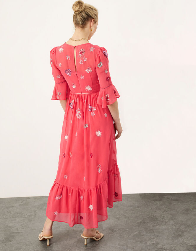 Aimee Embellished Wrap Dress, Orange (PEACH), large