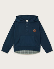 Hooded Shirt Jumper, Blue (NAVY), large