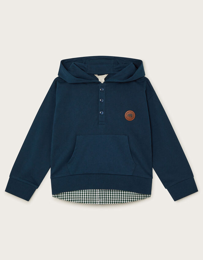 Hooded Shirt Jumper, Blue (NAVY), large