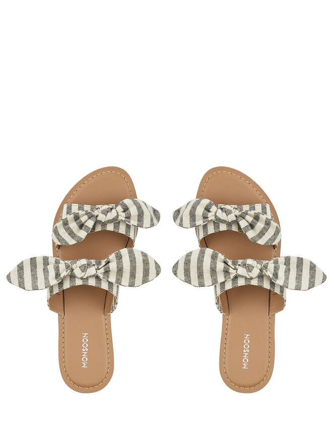 Samira Stripe Two Band Bow Slides, Multi (MULTI), large