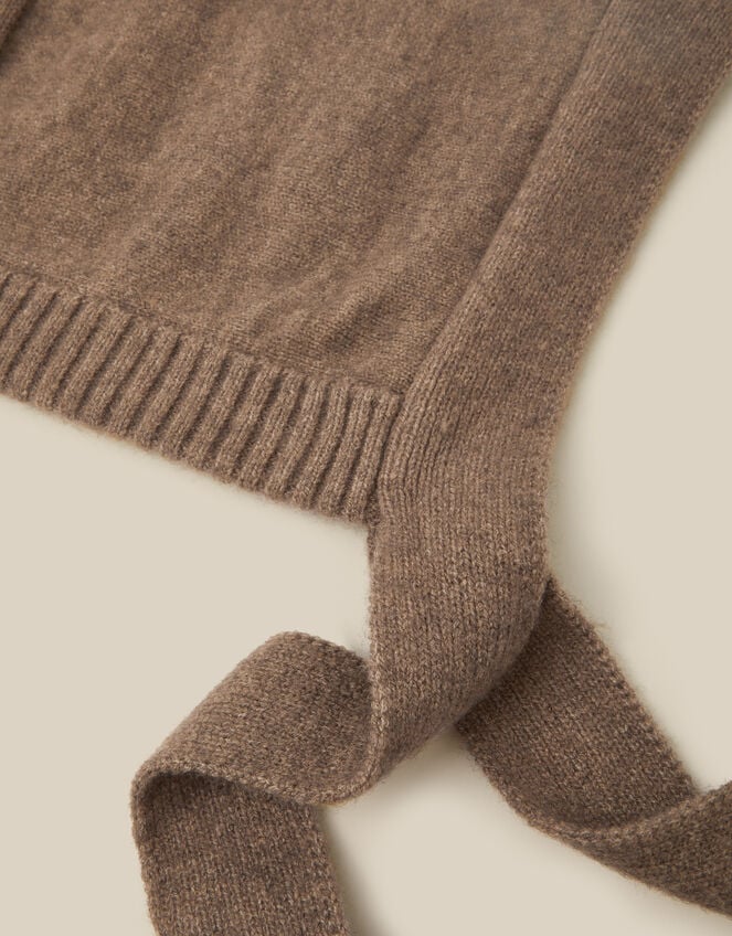 Tala Tie Knitted Bonnet, Mink (MINK), large