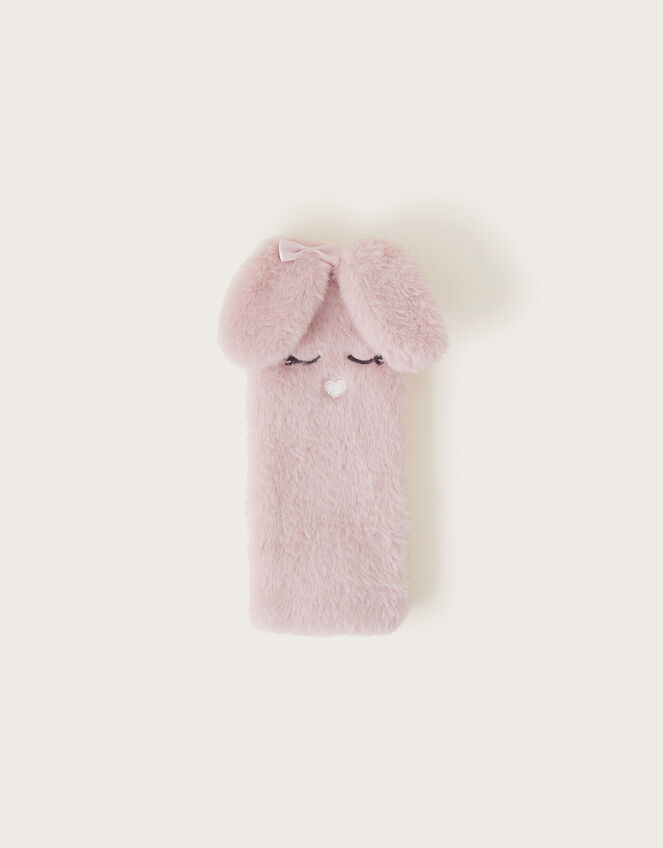 I Love My Bunny Faux Fur Pencil Case, , large