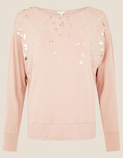 Anica Jersey Animal Foil Dolman Top , Pink (PINK), large