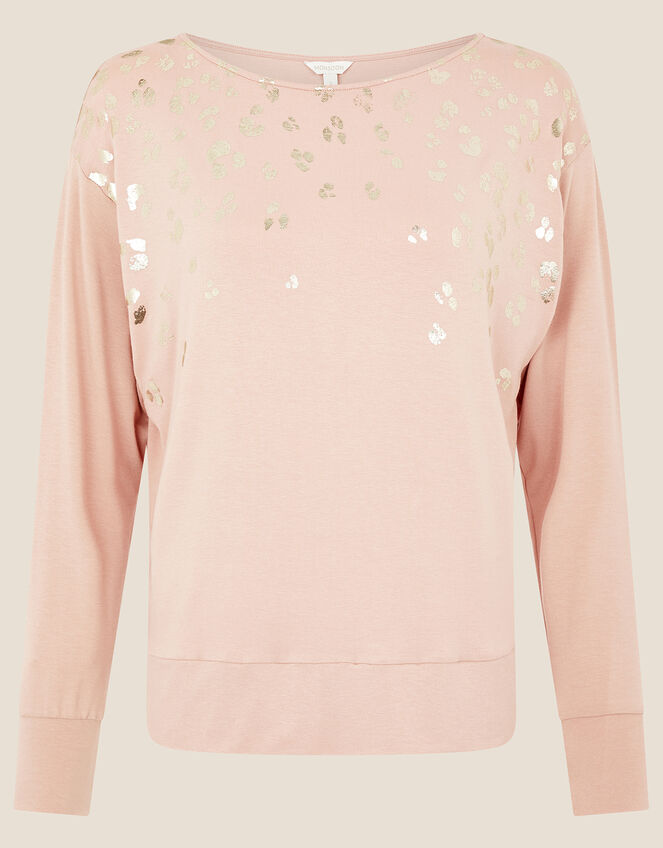 Anica Jersey Animal Foil Dolman Top , Pink (PINK), large