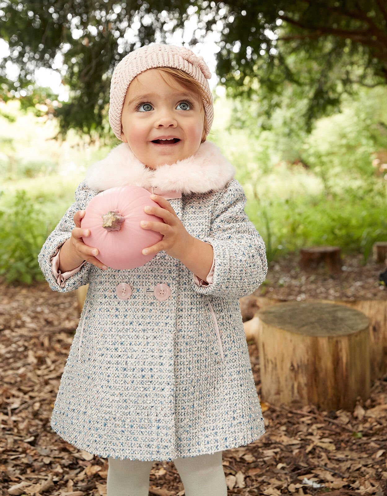 Baby Tweed Coat Blue