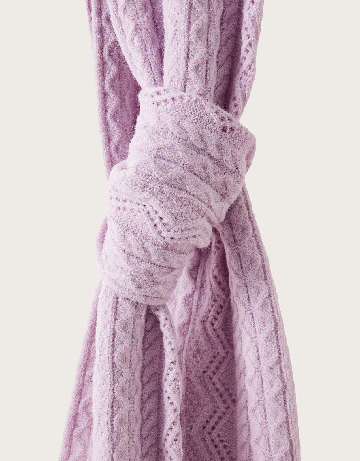Accessories Scarves Knitted Scarves Street One Knitted Scarf lilac cable stitch casual look 