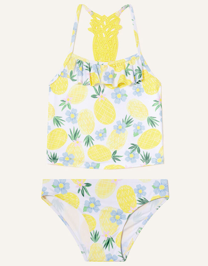 Pineapple Crochet Tankini Set, Yellow (YELLOW), large