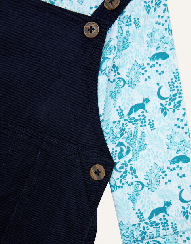 Newborn Dungaree and Shirt Set, Blue (NAVY), large