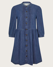 Mae Pintuck Denim Dress, Blue (DENIM BLUE), large