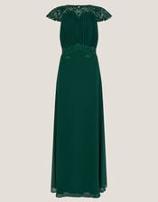 Elodie Lace Chiffon Bridesmaid Dress, Green (DARK GREEN), large