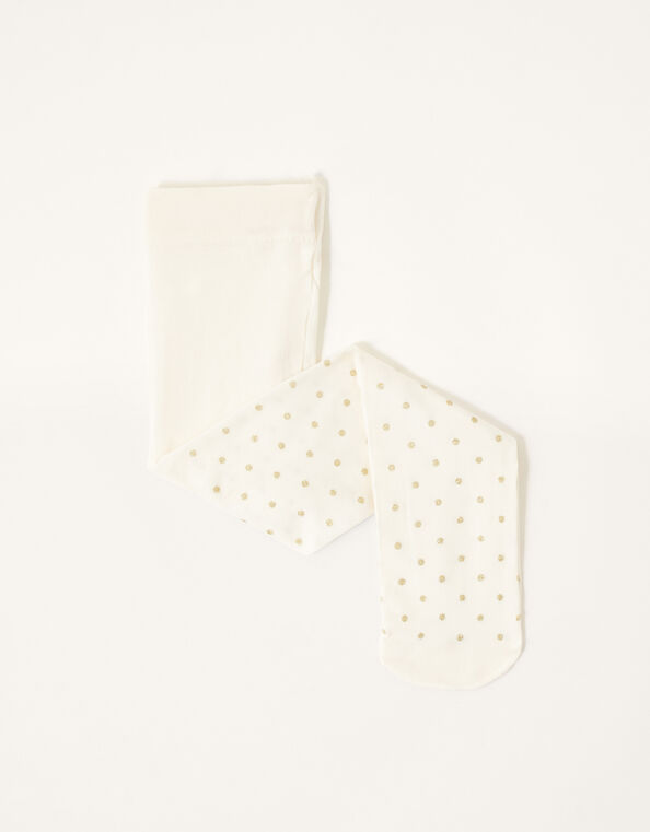 Baby Glitter Spotty Tights, Gold (GOLD), large