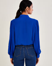 Laine Pussybow Blouse with LENZING™ ECOVERO™ , Blue (COBALT), large