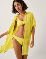 Alina Rib Bandeau Bikini Top, Green (LIME), large