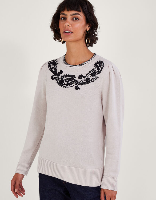Knitted Snape Jumper in Ivory