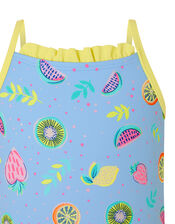 Baby Fruit Print Frill Swimsuit, Blue (BLUE), large