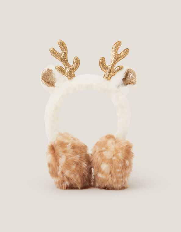 Fluffy Reindeer Earmuffs, , large