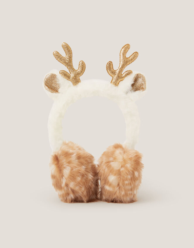 Fluffy Reindeer Earmuffs, , large