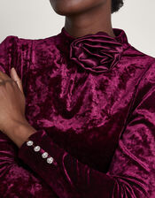 Colbie Velvet Corsage Top, Red (BERRY), large