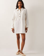 Nara Denim Tunic Shirt Dress, Natural (ECRU), large