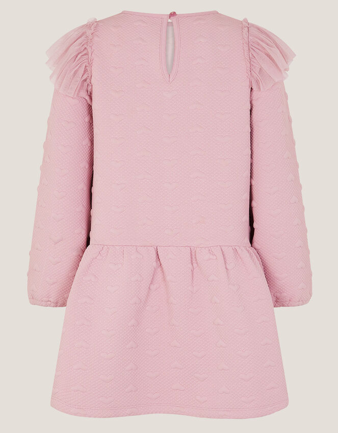 Sequin Heart Quilted Sweatshirt Dress , Pink (PINK), large